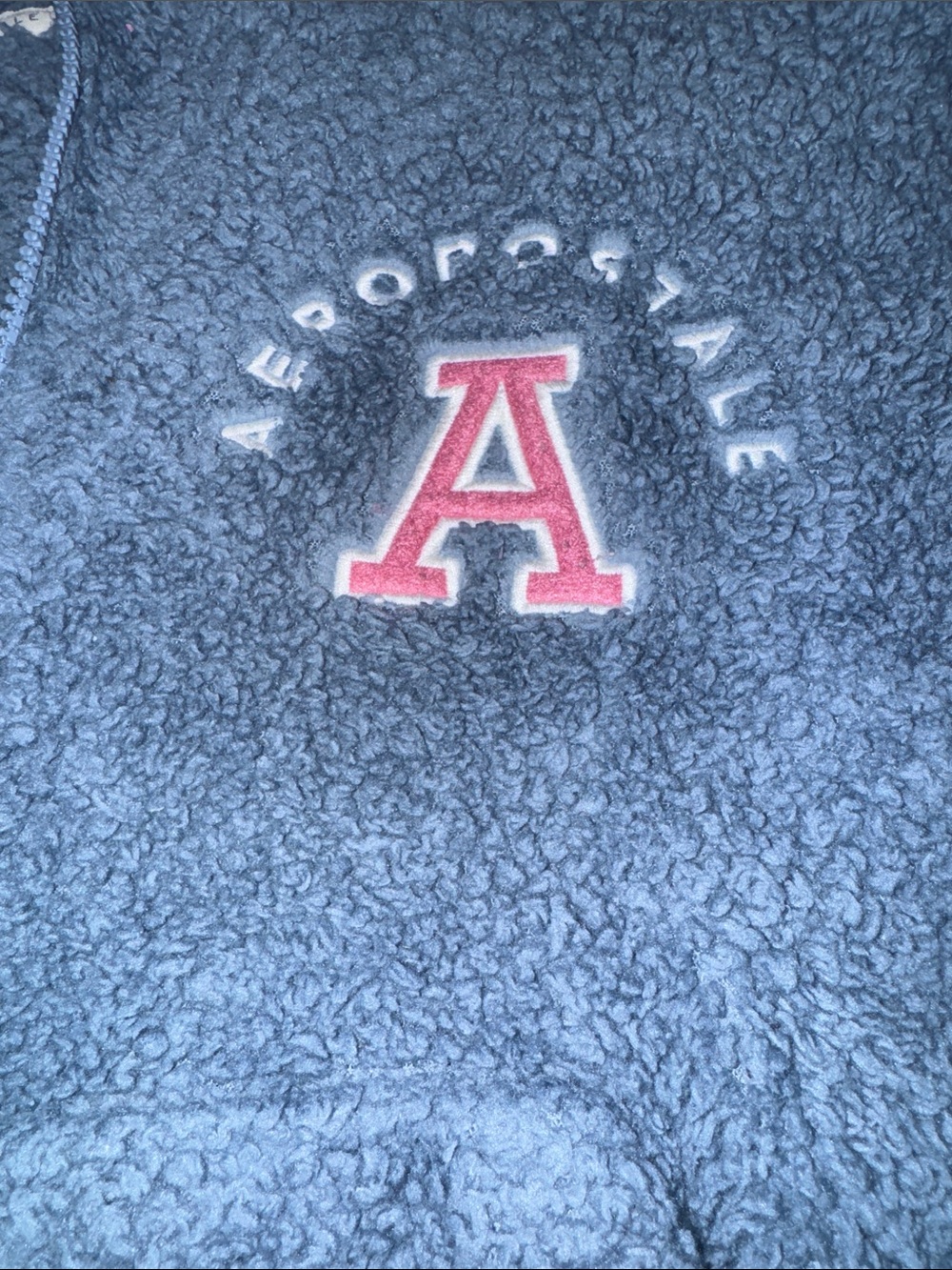 Aeropostale Women’s Small Gray Sherpa Fleece Quarter Zip Pullover - Picture 5 of 5